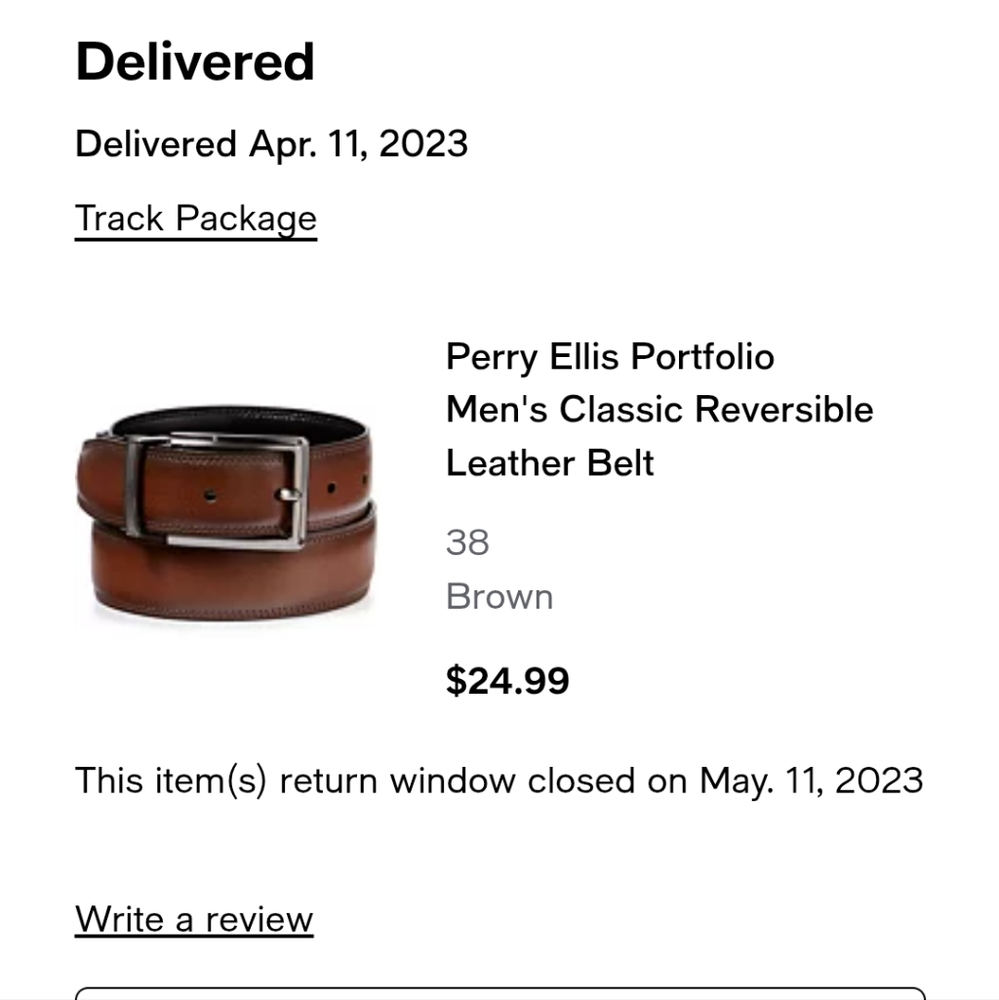 Perry Ellis reversible leather belt